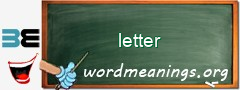 WordMeaning blackboard for letter